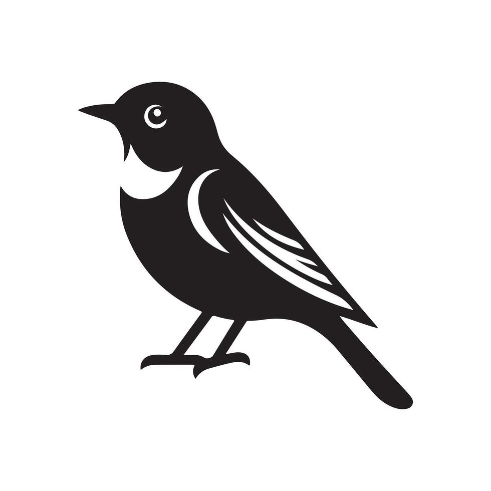 Stylish Eastern Bluebird Silhouette for Eco-Tourism and Conservation Graphics vector