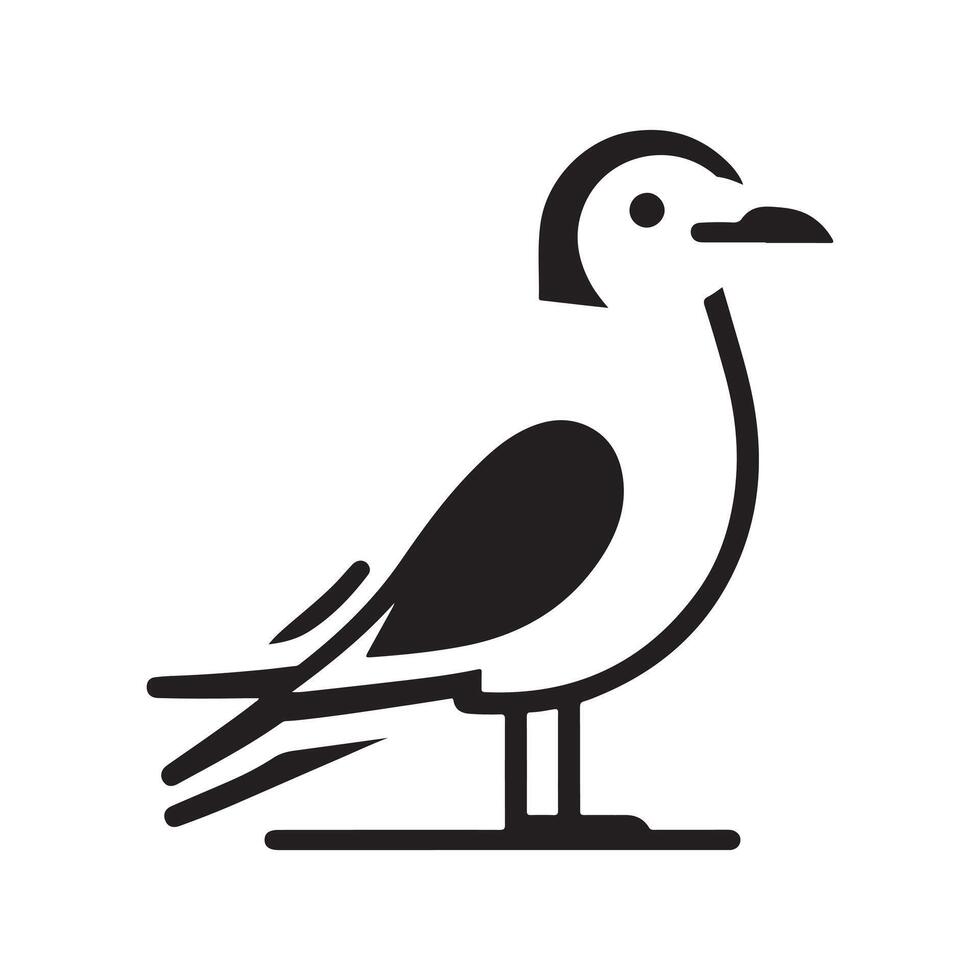 Stylized Laughing Gull Silhouette Vectors for Coastal Lifestyle Promotions