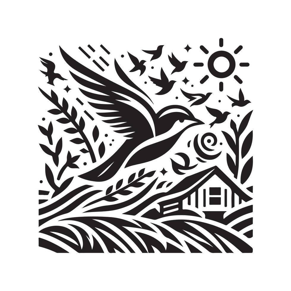 Creative Lark Silhouette Vectors for Social Media and Marketing Use