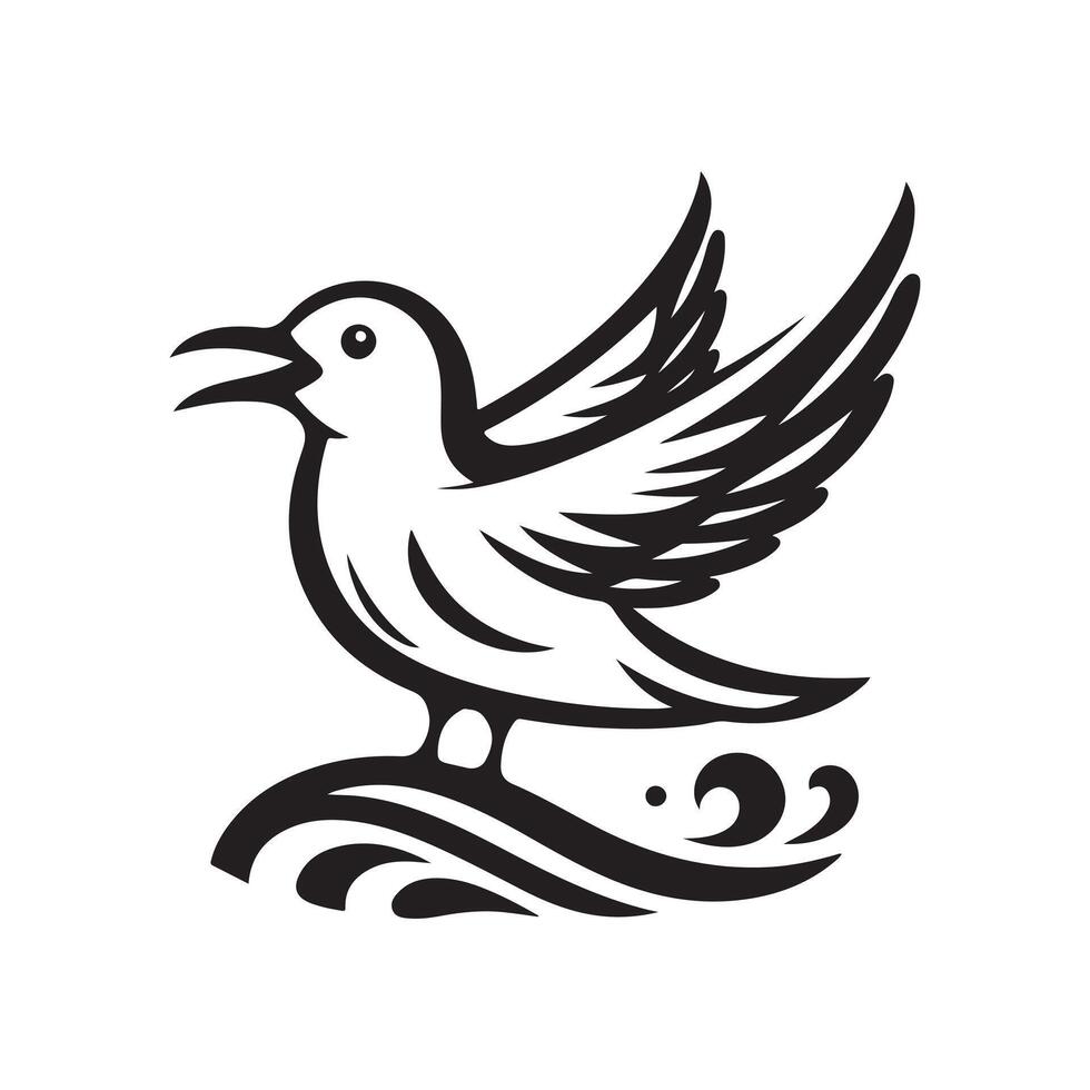 Download Laughing Gull Silhouette Vectors for Nautical Branding