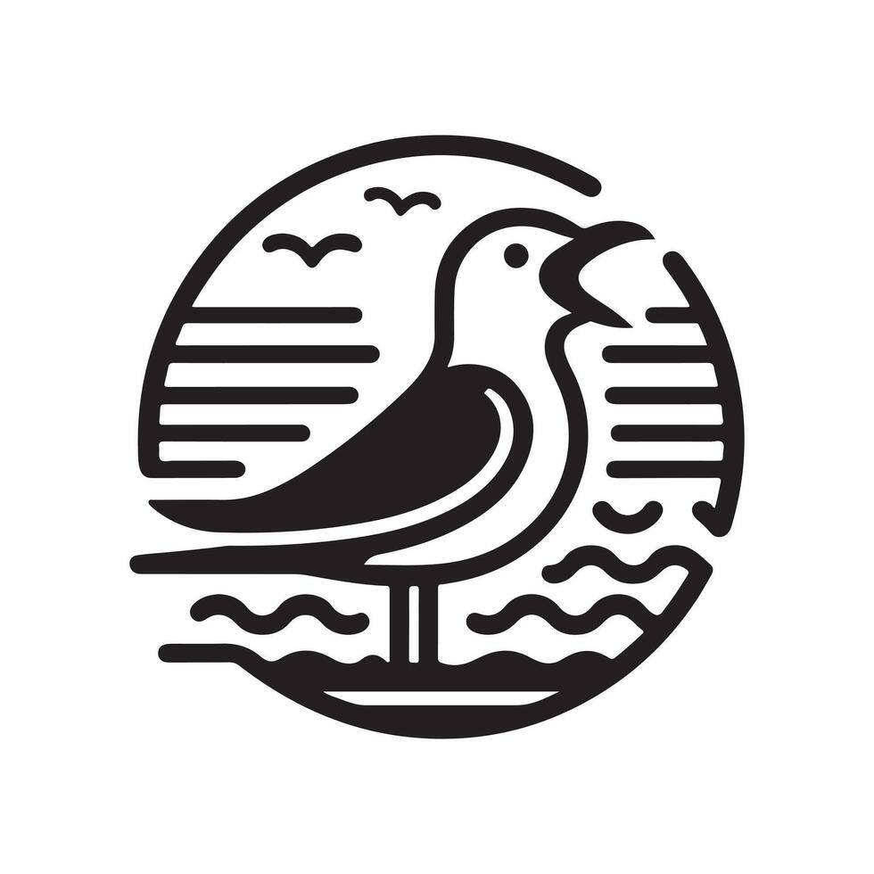 Laughing Gull Silhouette Vectors Great for Marine Conservation Graphics