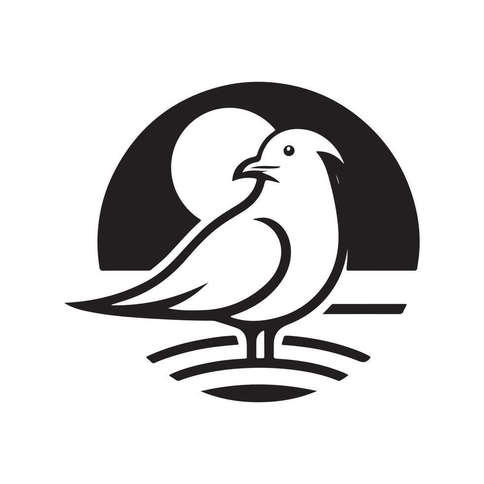 Laughing Gull Silhouette Vectors for Environmental Awareness and Advocacy Graphics