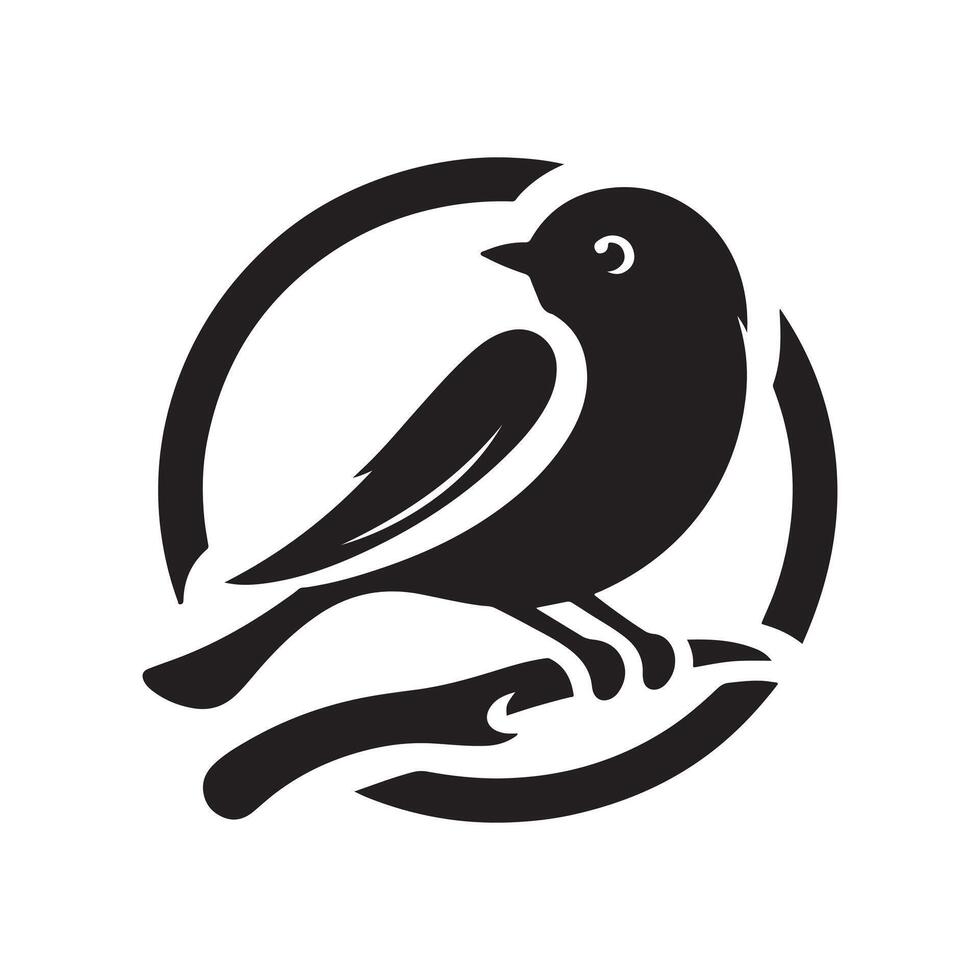 Stylish Eastern Bluebird Silhouette for DIY Art and Craft Creations vector