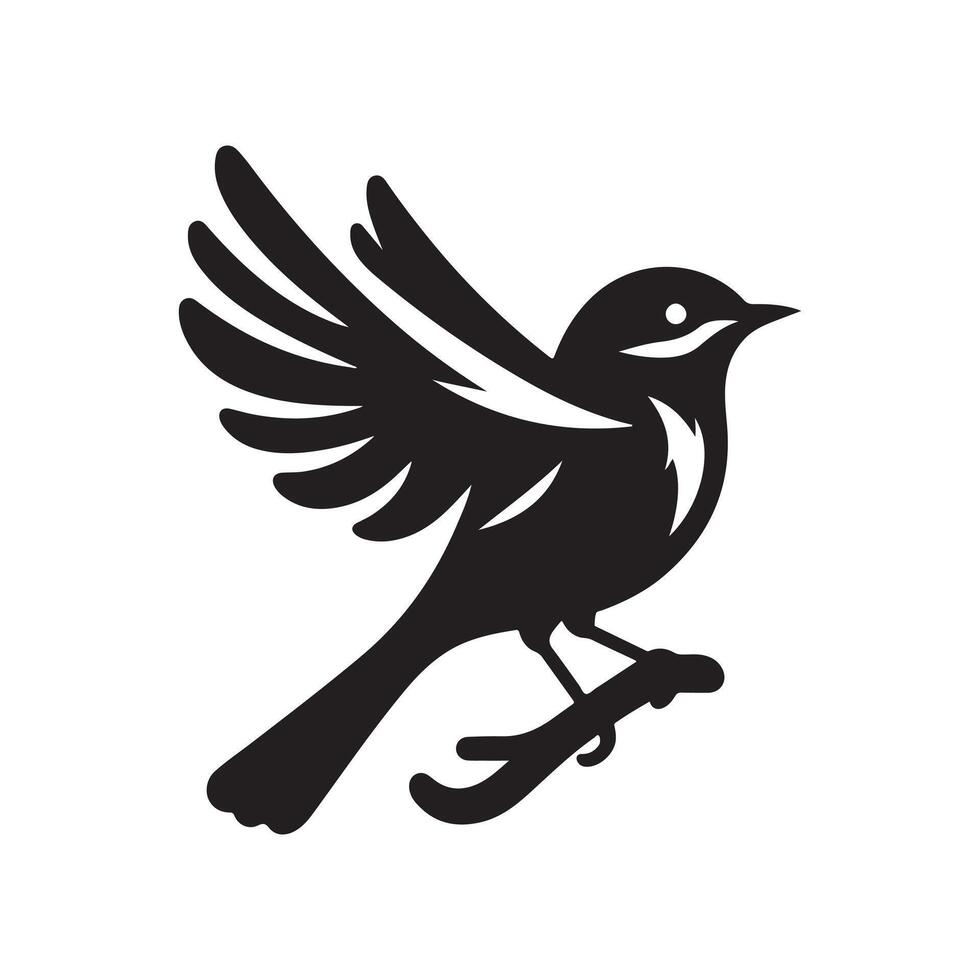 Creative Eastern Bluebird Silhouette for Packaging and Label Designs vector
