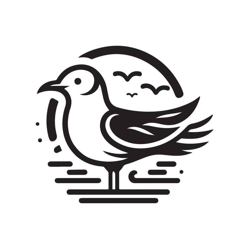 Creative Laughing Gull Silhouette Vectors for Print Media Designs