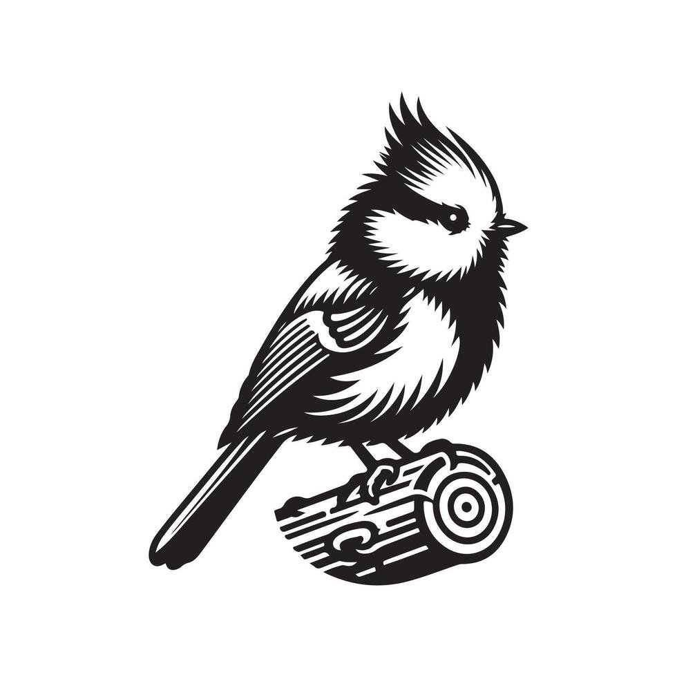 Custom Crested Tit Bird Silhouette Vectors Pack for Eco-Friendly Brands
