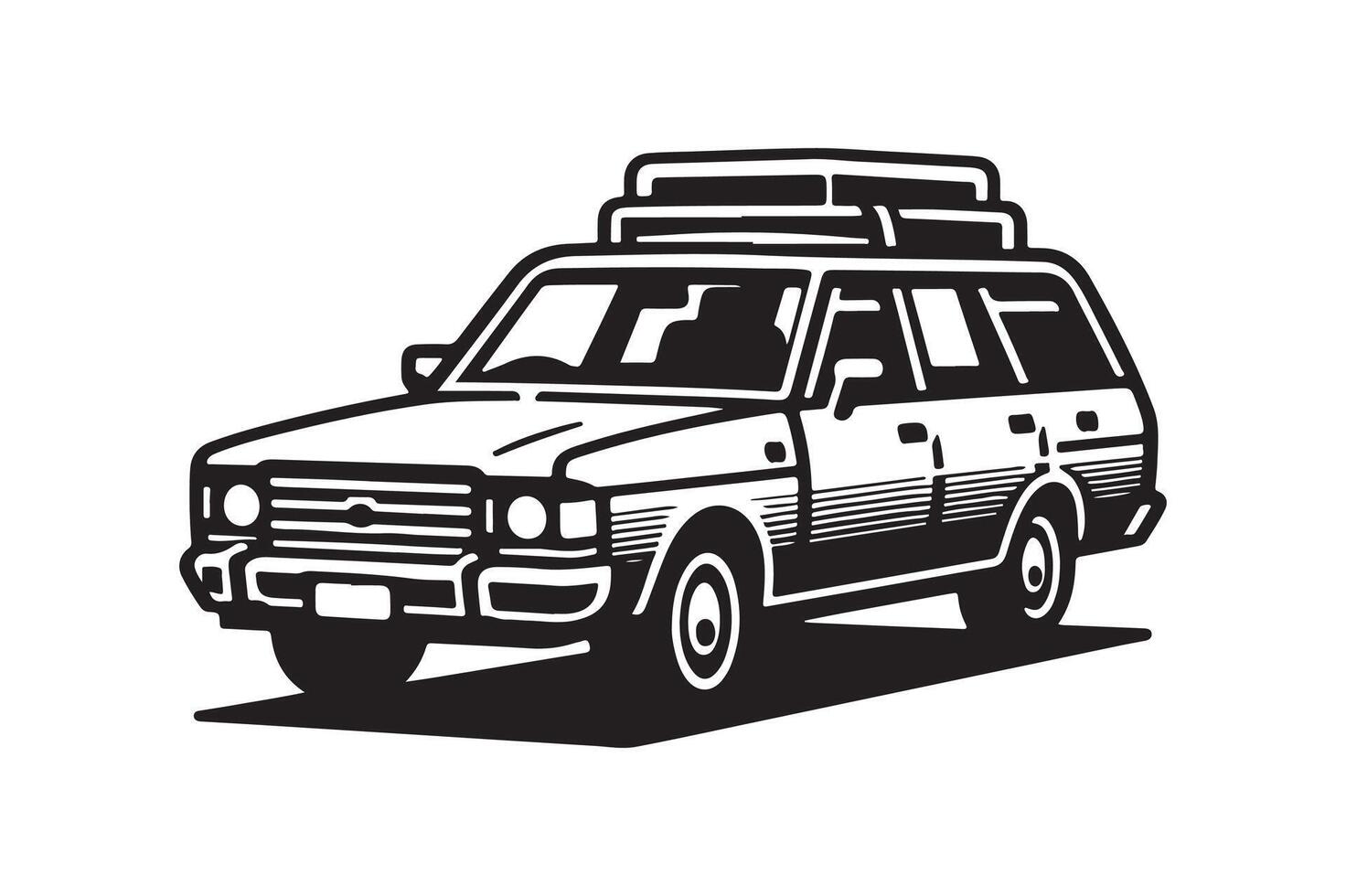 Retro Station Wagon Silhouette Vectors for Vintage Car Lovers