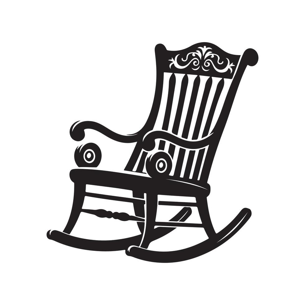 Versatile Rocking Chair Silhouette Vectors for Print and Digital Media