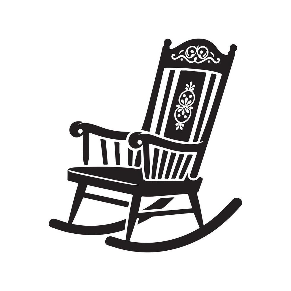 Elegant Rocking Chair Silhouette Vectors for Modern Illustrations