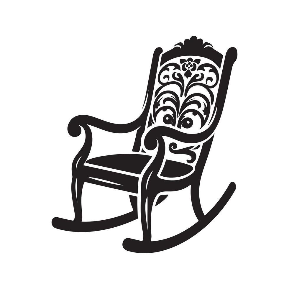Classic Rocking Chair Silhouette Vectors for Artistic Graphics