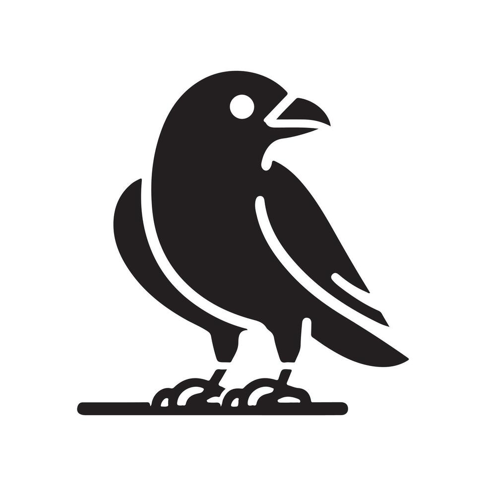 Elegant Jackdaw Silhouette Vectors for Wildlife Conservation Logos