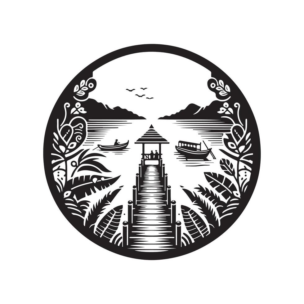 Pontoon Silhouette Vectors for Lake Life and Water Adventure Designs