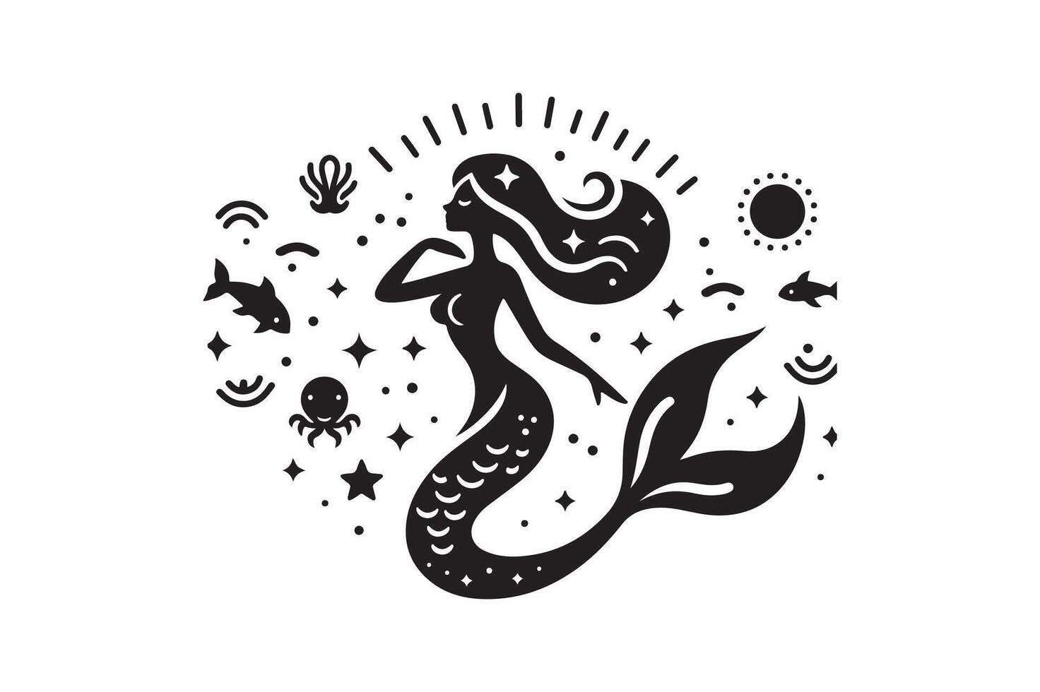 Creative Mermaid Silhouette Vectors Pack for Art and Photography Collaborations