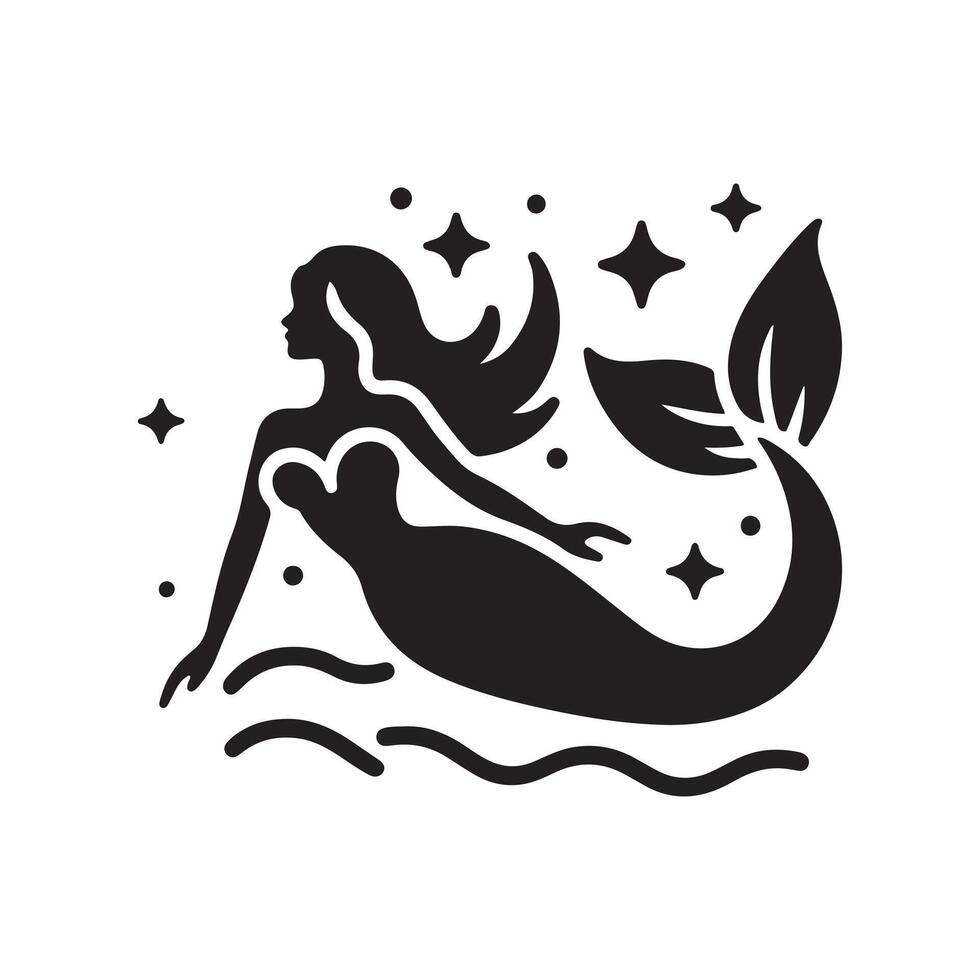 Mermaid Silhouette Vectors for Coastal Resorts and Nautical Graphics