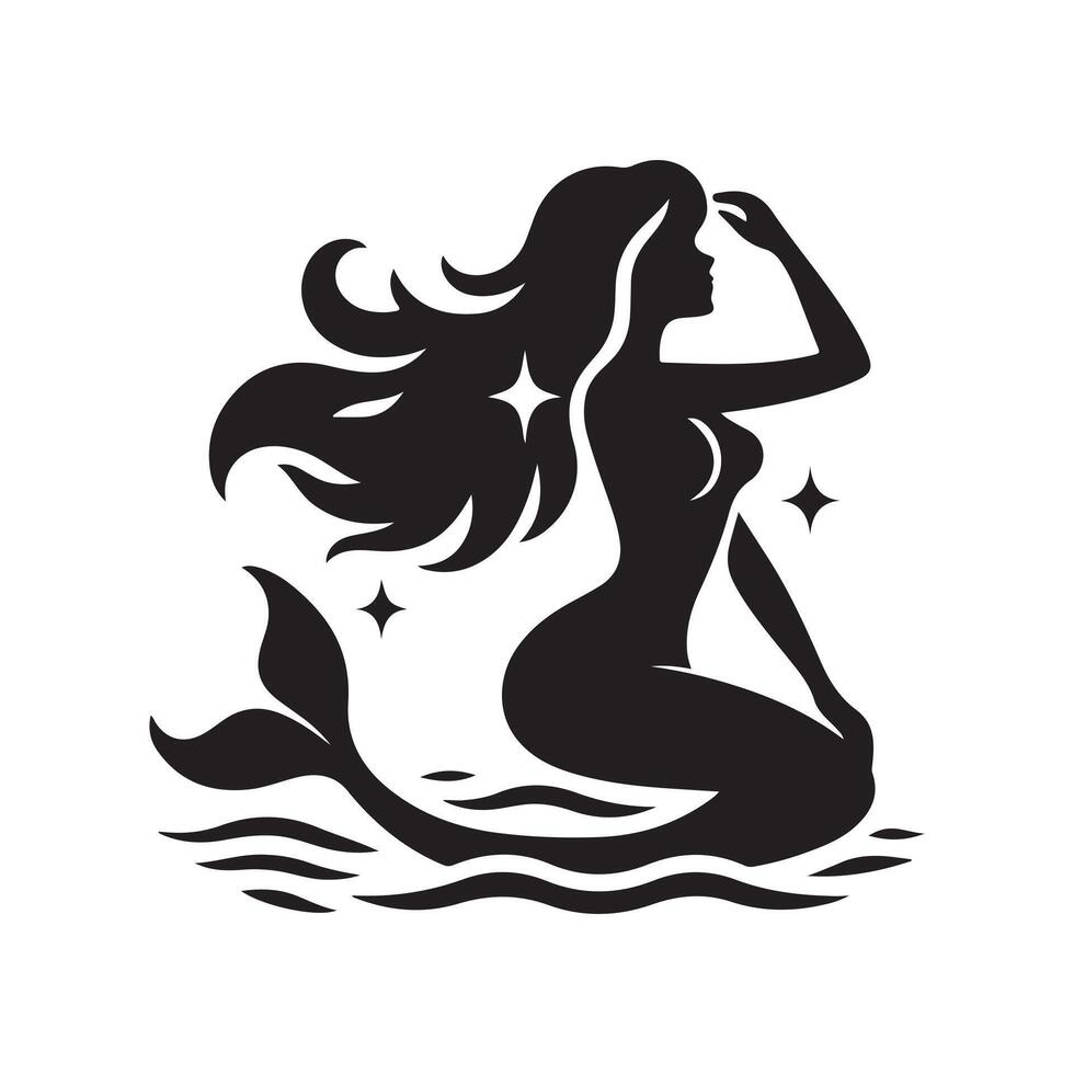 Mermaid Silhouette Vectors for Adventure and Exploration-Themed Projects