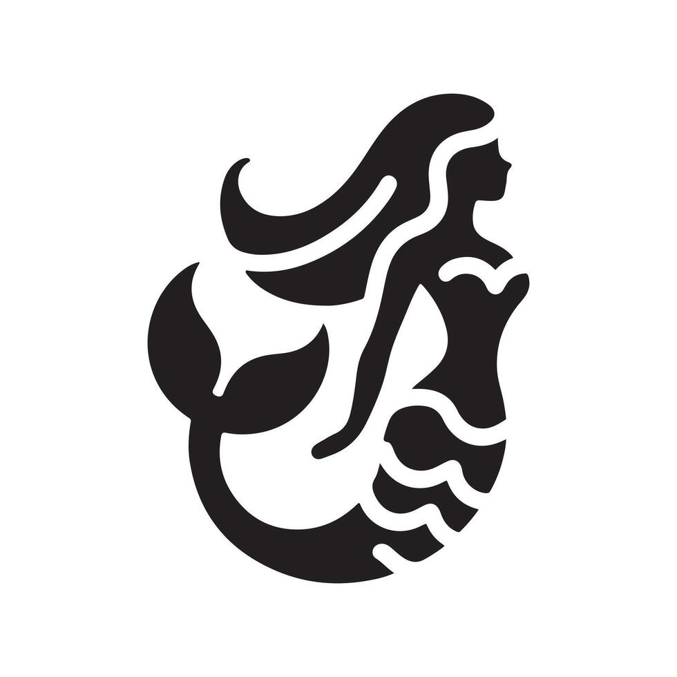Mermaid Silhouette Vectors for Nautical and Marine-Related Designs