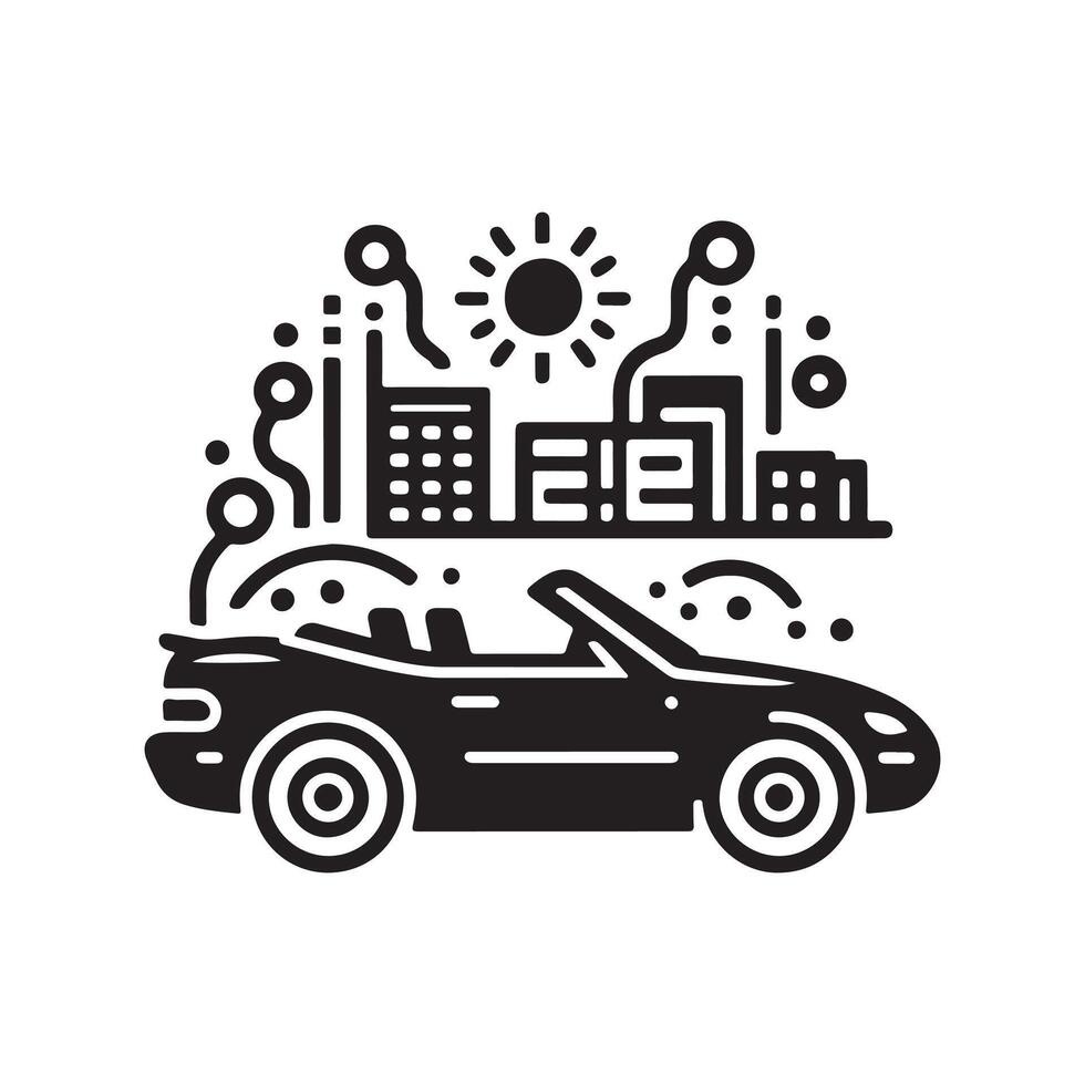 Convertible Silhouette Vectors Graphics for Automotive Enthusiasts