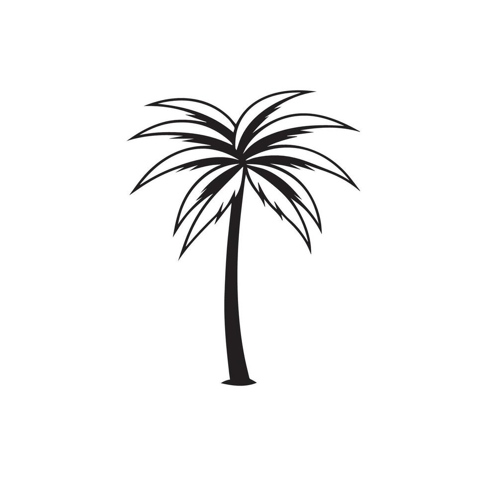 Palm tree icon art place on white background vector
