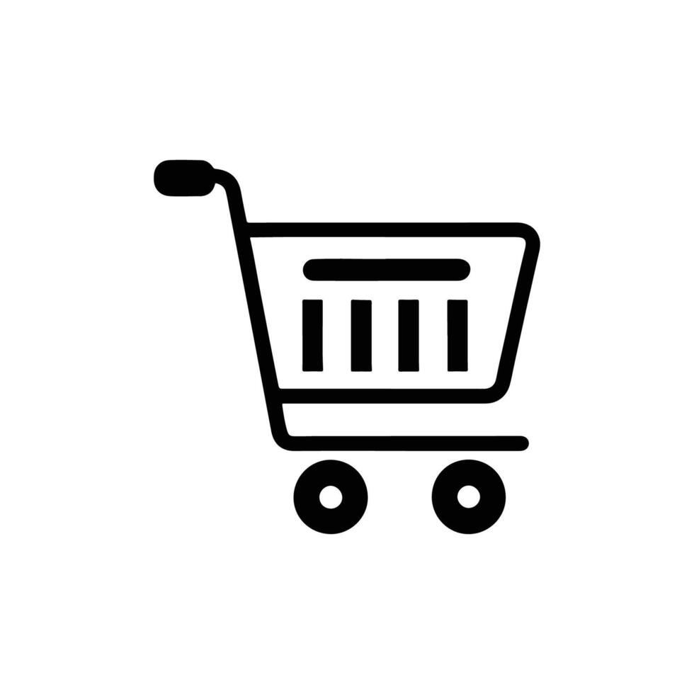 Shopping and grocery trolley icon vector