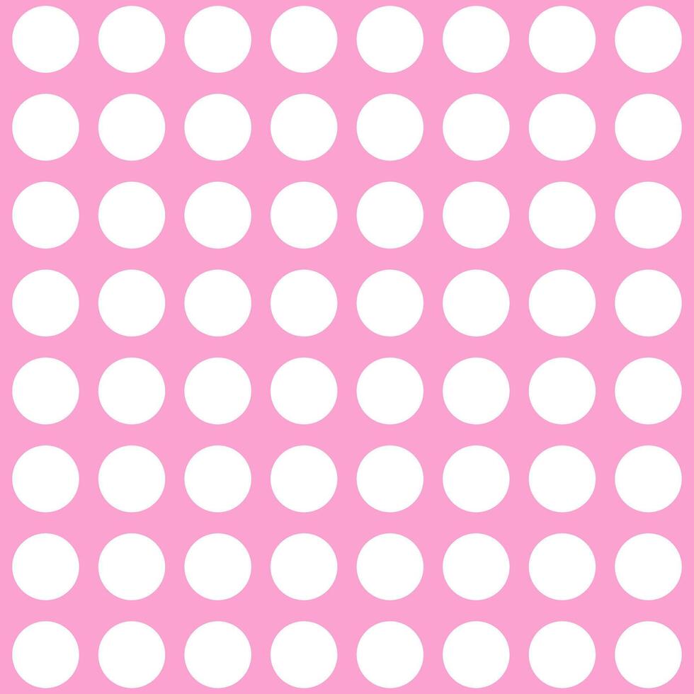 Seamless pink background and white polka dots pattern with a soft and colorful design suitable for wallpaper or decoration. vector