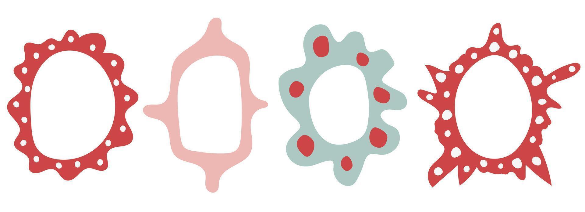 Funny shaped colorful frames or wall mirrors. Flat design elements. vector