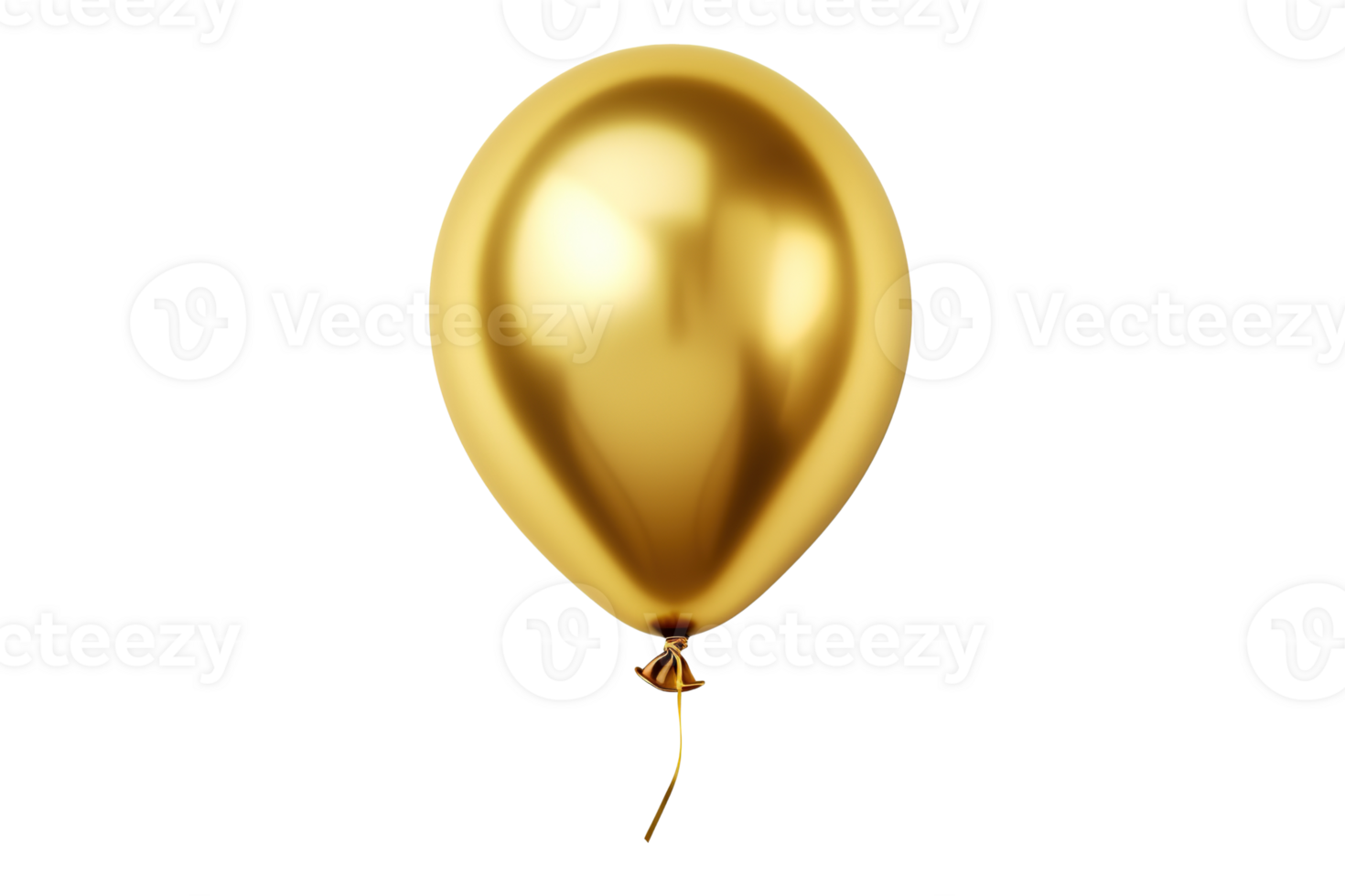 Shinny Gold Balloon on Transparent Background png