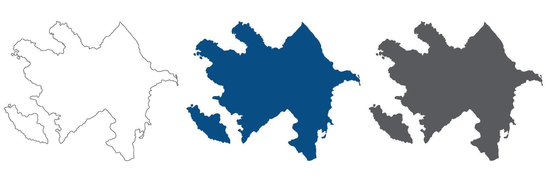 Azerbaijan map set. Map of Azerbaijan in set color vector