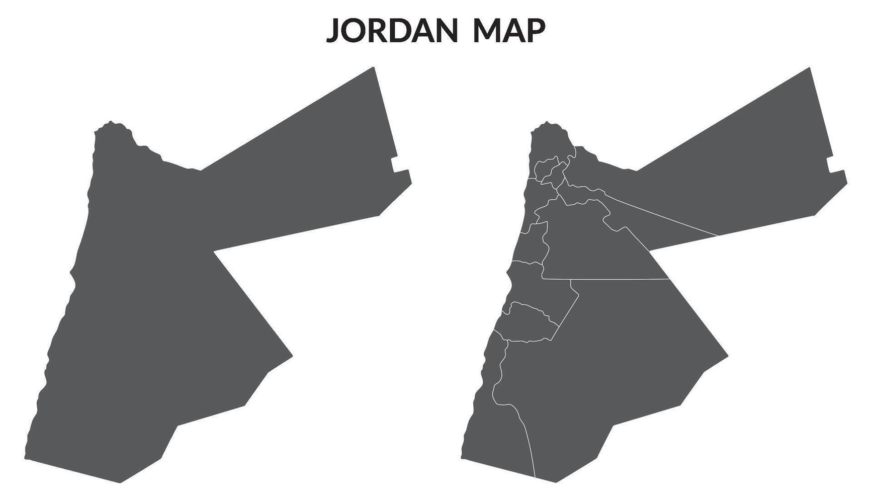 Map of Jordan. Jordan map in set grey color vector