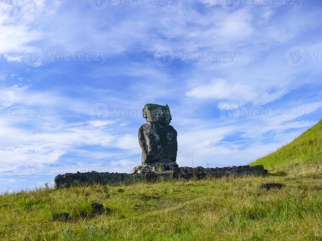 Statues of gods of Easter Island photo