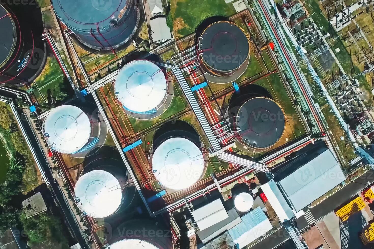 Oil tanks at an oil refinery. photo