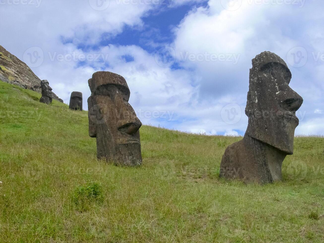 Statues of gods of Easter Island photo