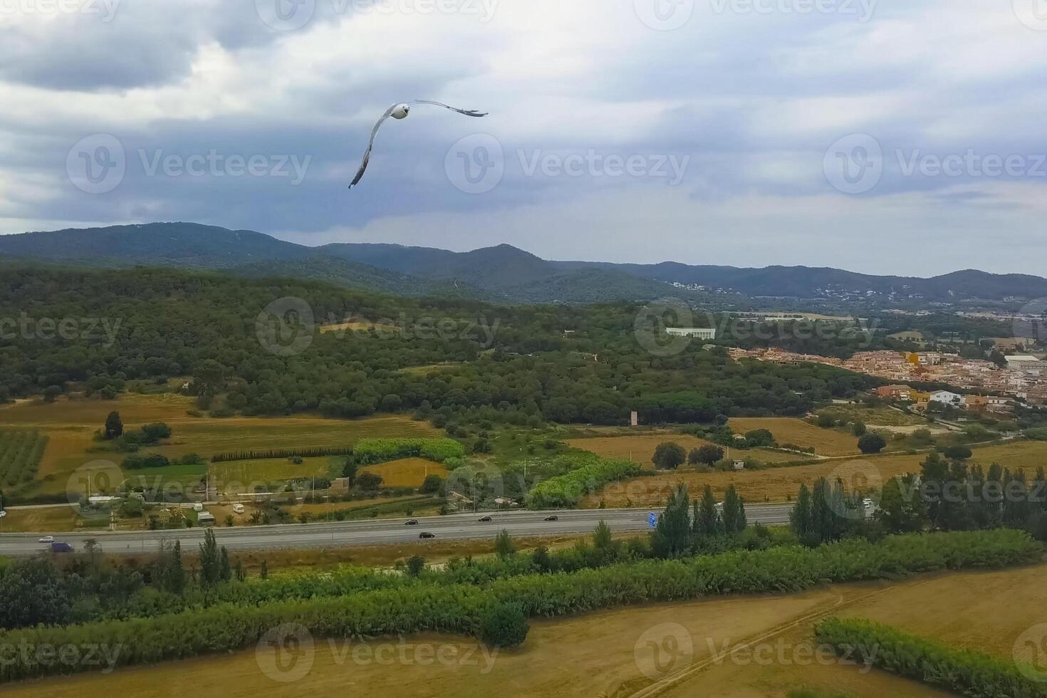 Accommodation in Spain, country resorts and recreation, view from above on houses. photo