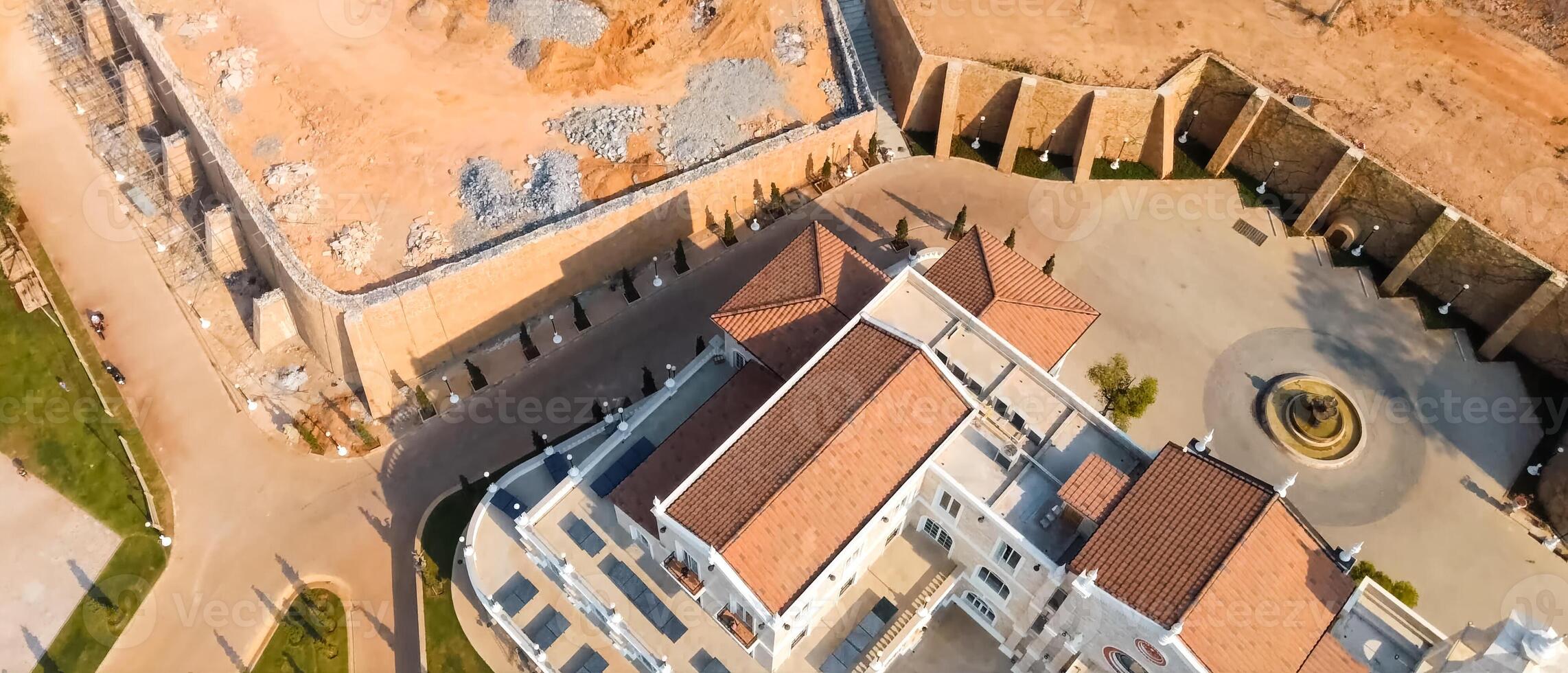Accommodation in Spain, country resorts and recreation, view from above on houses. photo