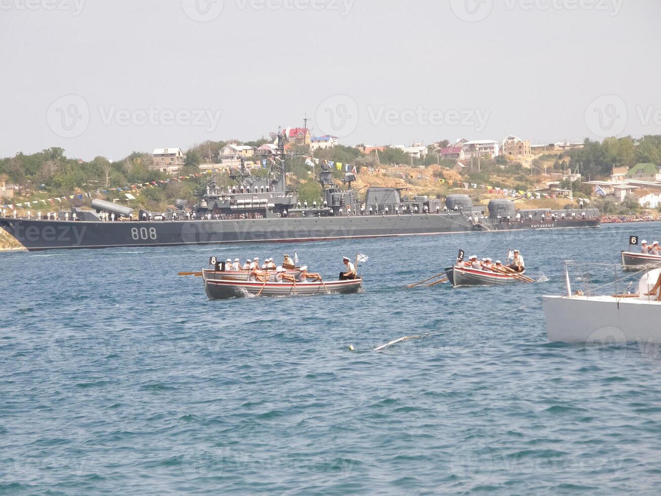 Ships of the Black Sea Fleet of Russia on the celebration of the Day of the Russian Navy in Sevastopol. photo