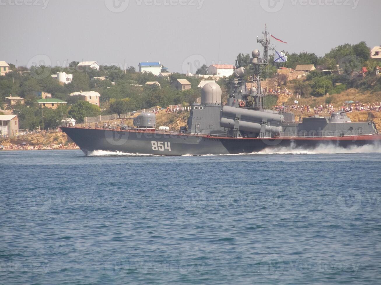 Ships of the Black Sea Fleet of Russia on the celebration of the Day of the Russian Navy in Sevastopol. photo