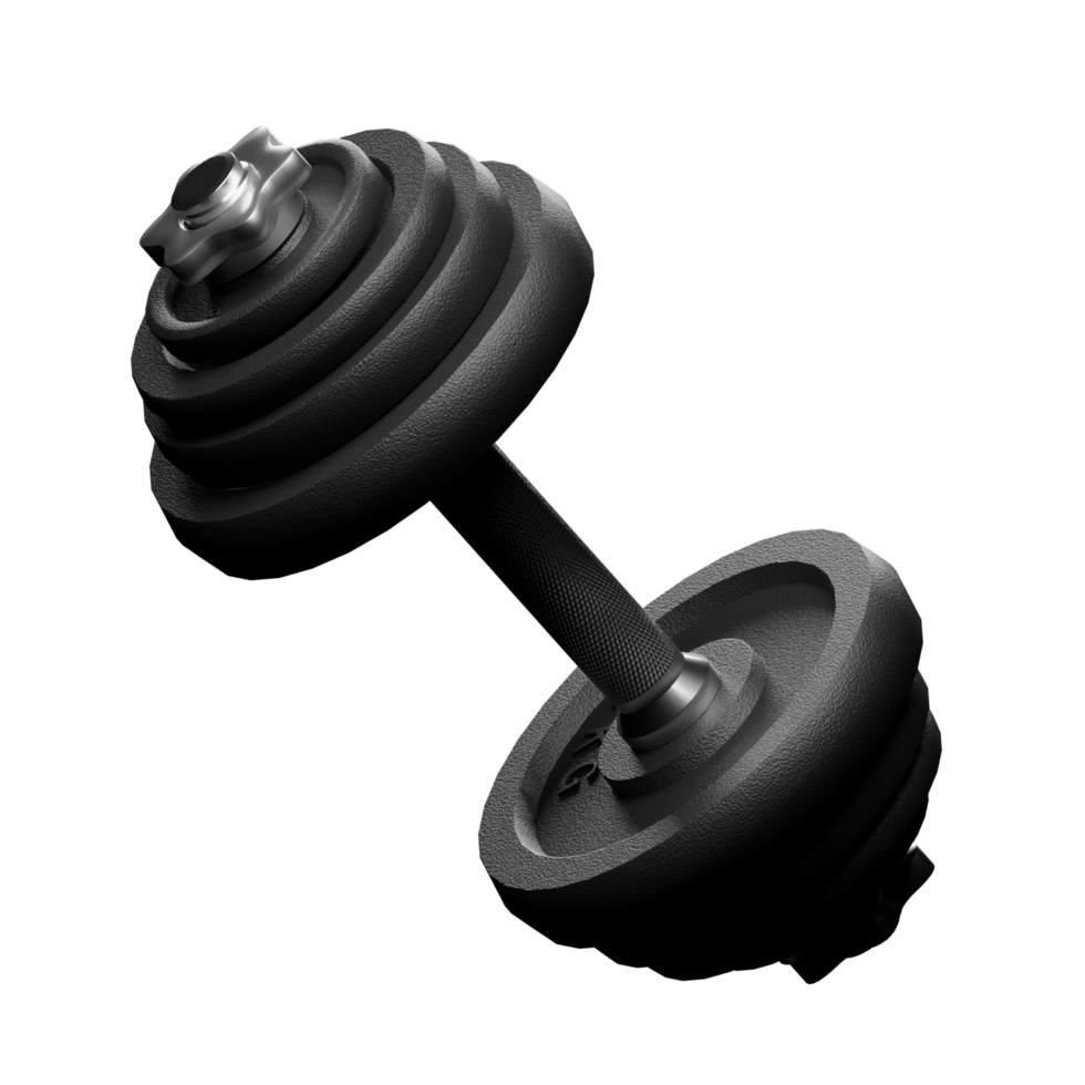 3d Render of black dumbell png