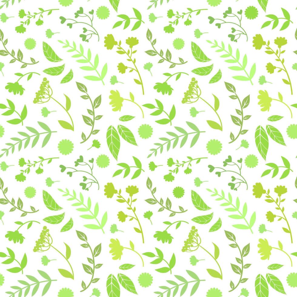 Floral Seamless Pattern of Round Shape with Green Leaves, Design Element Can Be Used for Fabric, Wallpaper, Packaging Illustration vector