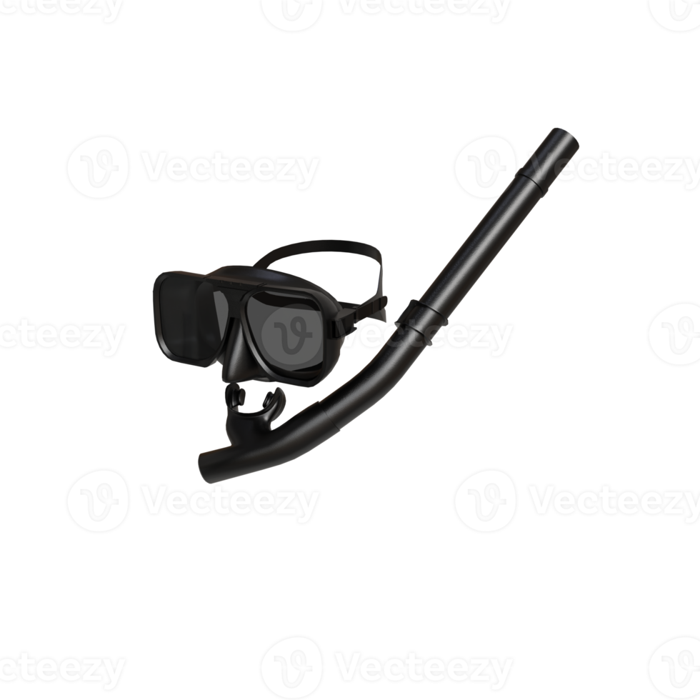 3d Render of mask and snorkel isolated png