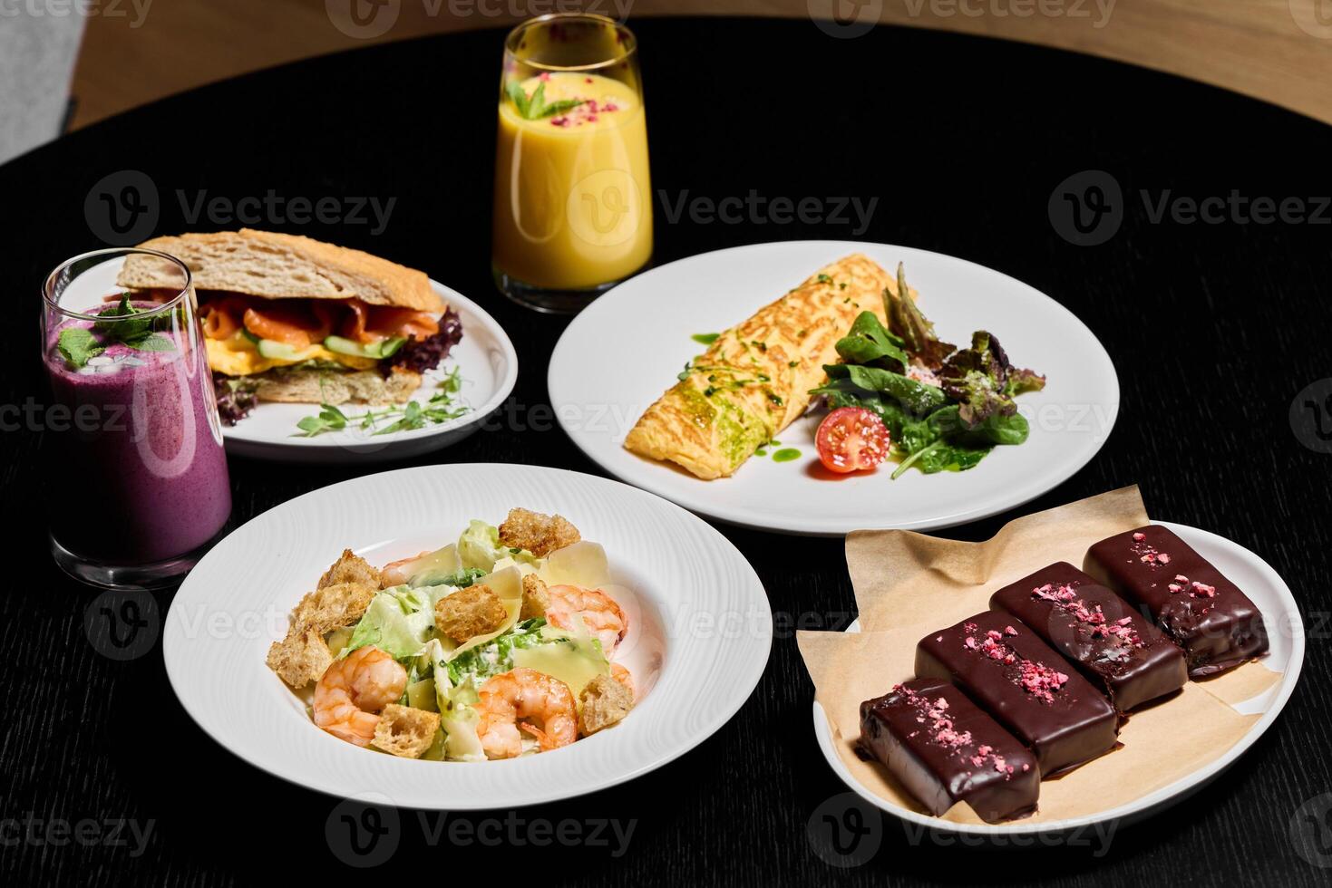 Indulge in a Variety of Delicious Assorted Dishes and Beverages Perfect for Food Lovers Everywhere photo