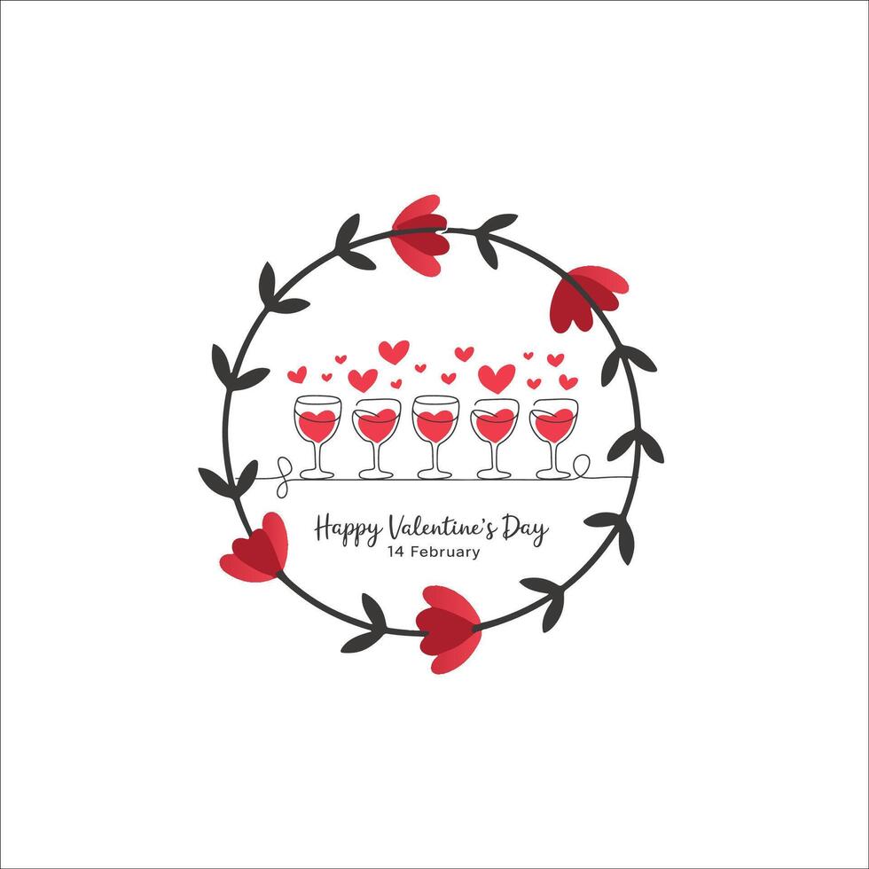 Continuous Line Art of Romantic Champagne Toast vector