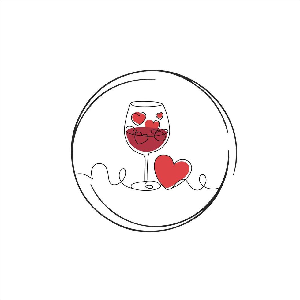 Elegant Valentine's Day Toast Artwork with Hearts vector