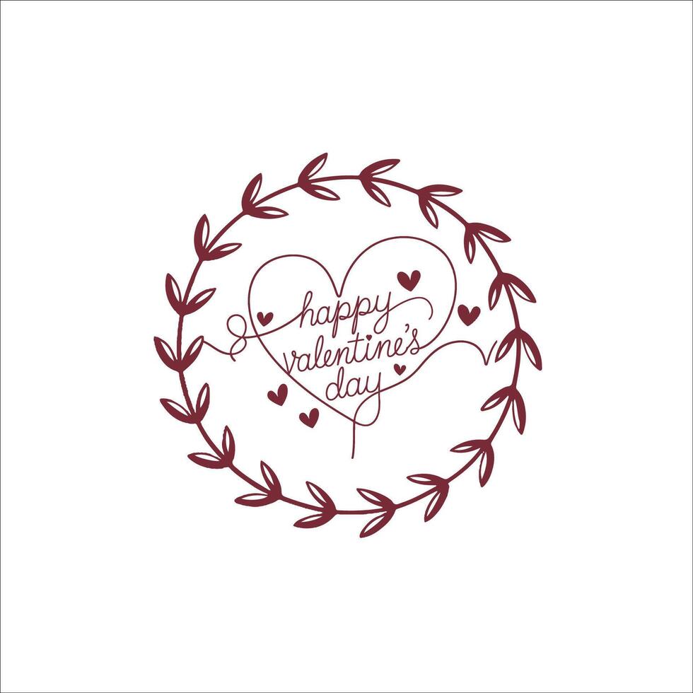 Continuous Line Art Toast Design for Valentine's Day vector