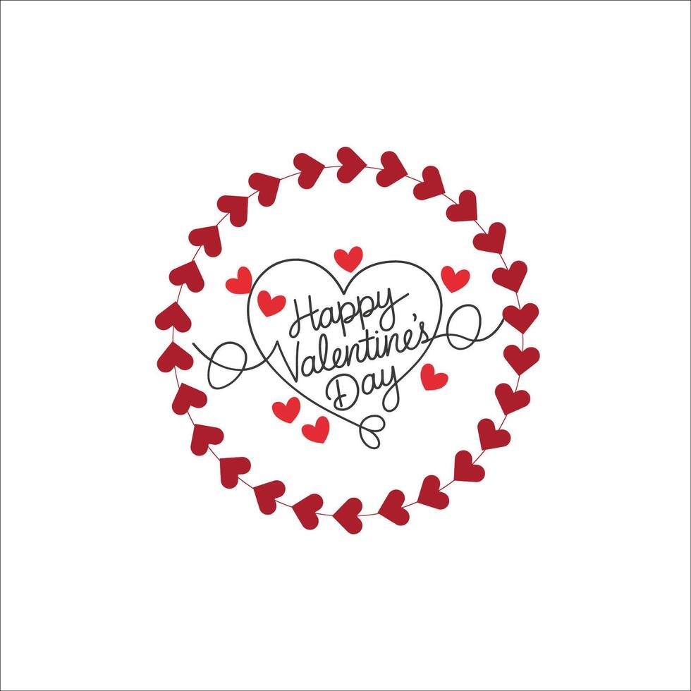 Romantic Valentines day Design with Flowing Hearts vector