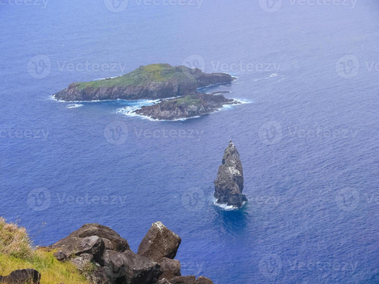 Easter Island coastline. Easter Island coast, rocks, ocean. photo