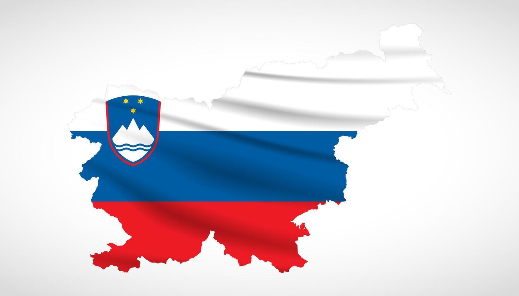 Slovenia Map Silhouette with National Flag Design vector
