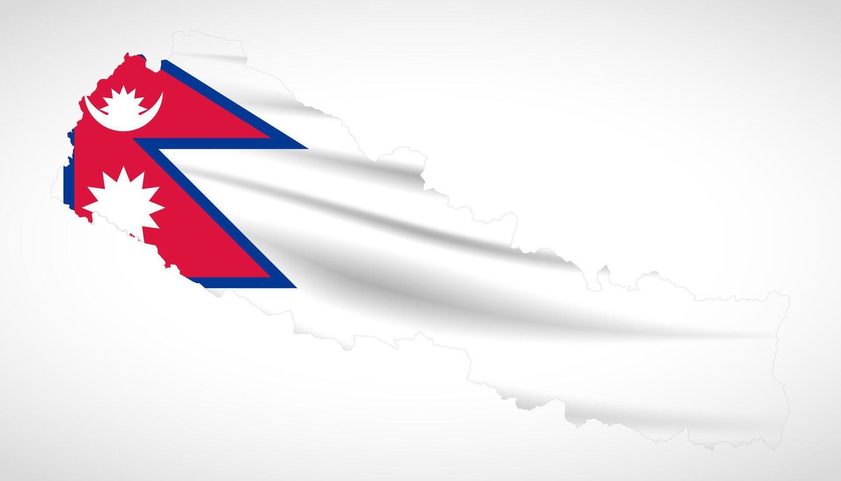 Nepal Map Silhouette with National Flag Design vector