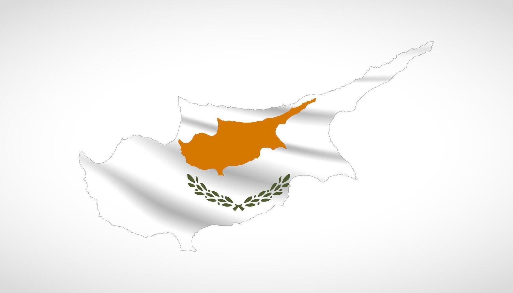 Cyprus Map Silhouette with National Flag Design vector