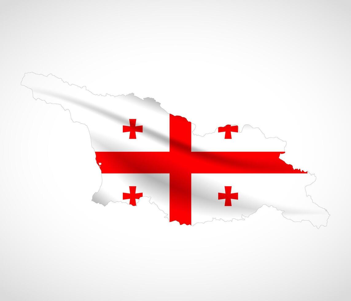 Georgia Map Silhouette with National Flag Design vector