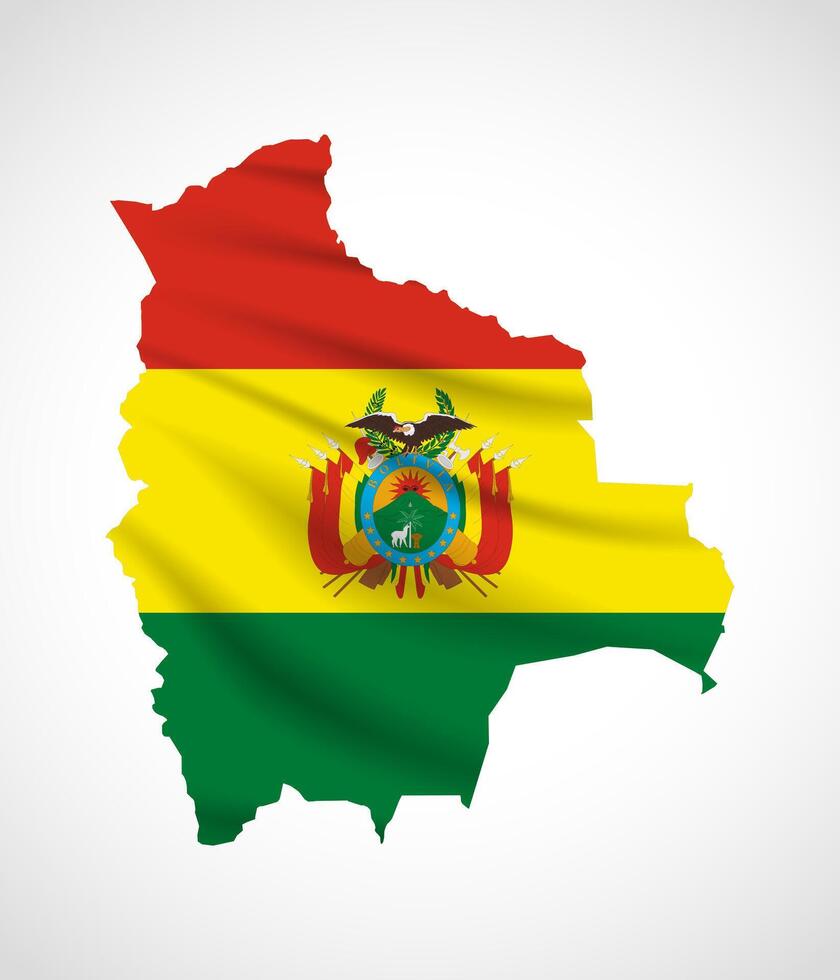 Bolivia Map Silhouette with National Flag Design vector