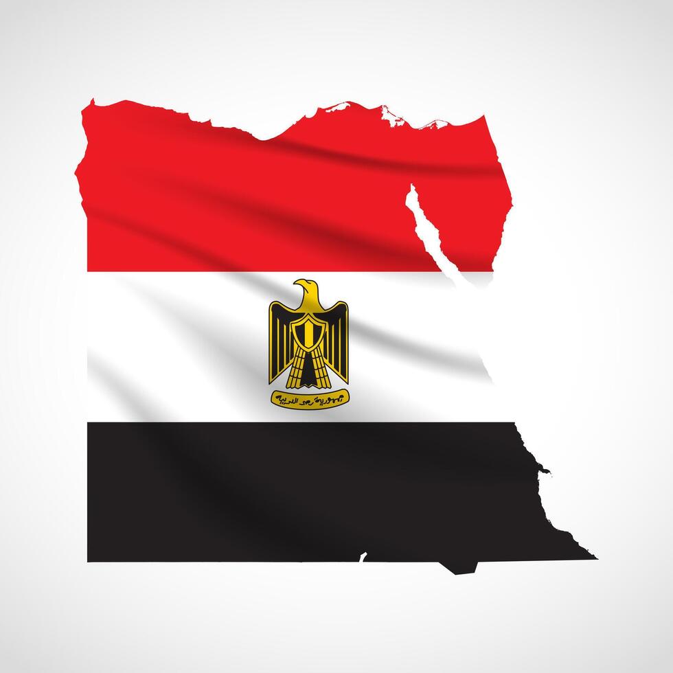 Egypt Map Silhouette with National Flag Design vector